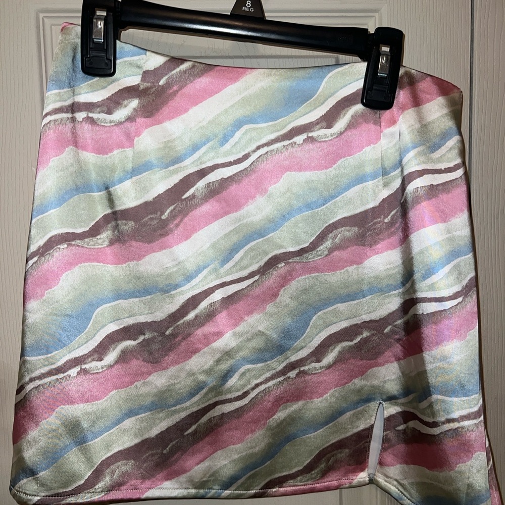 La Hearts Pink Green and Blue Skirt